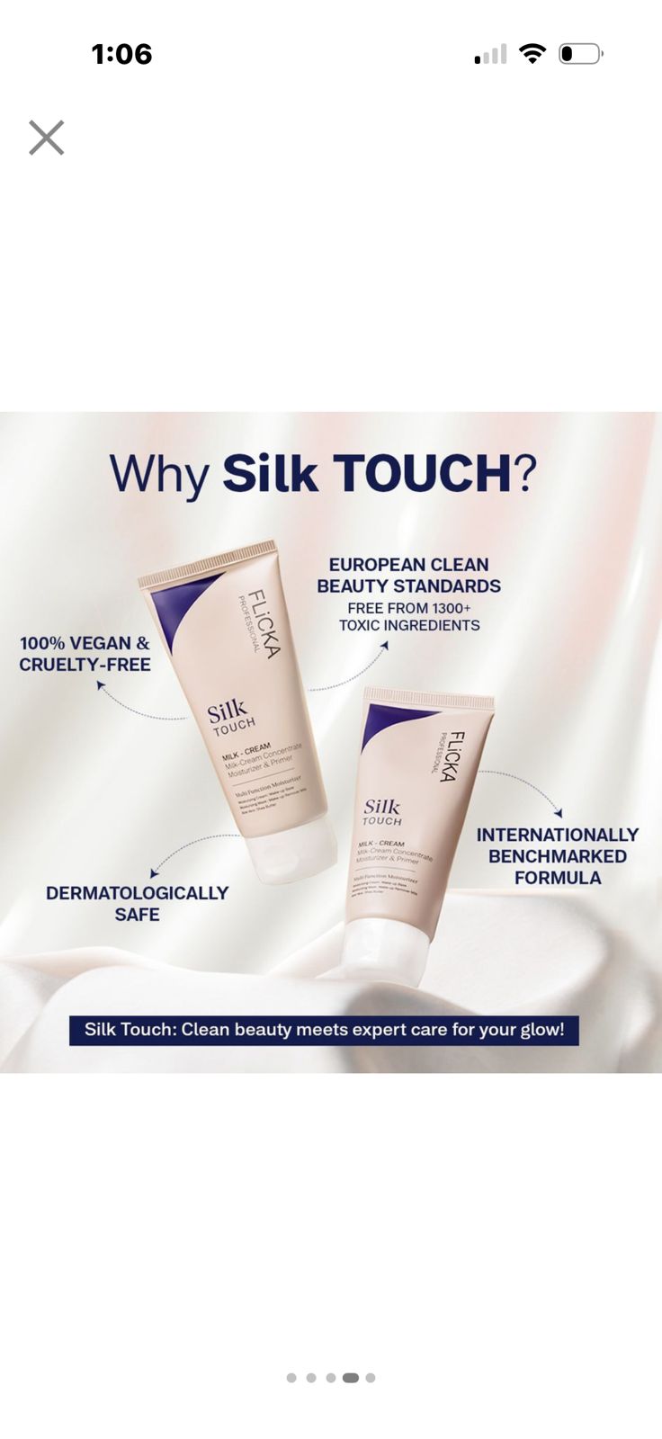 Flicka Professional Silk Touch Milk Cream Moisturizer & Primer | Multi-Function Moisturizing Cream | Makeup Base | Hydrating Face Cream