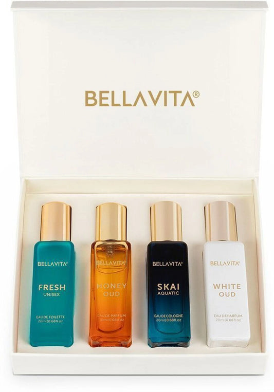 BELLAVITA Luxury Unisex Perfume Gift Set - 4x20 ML  -  80 ml