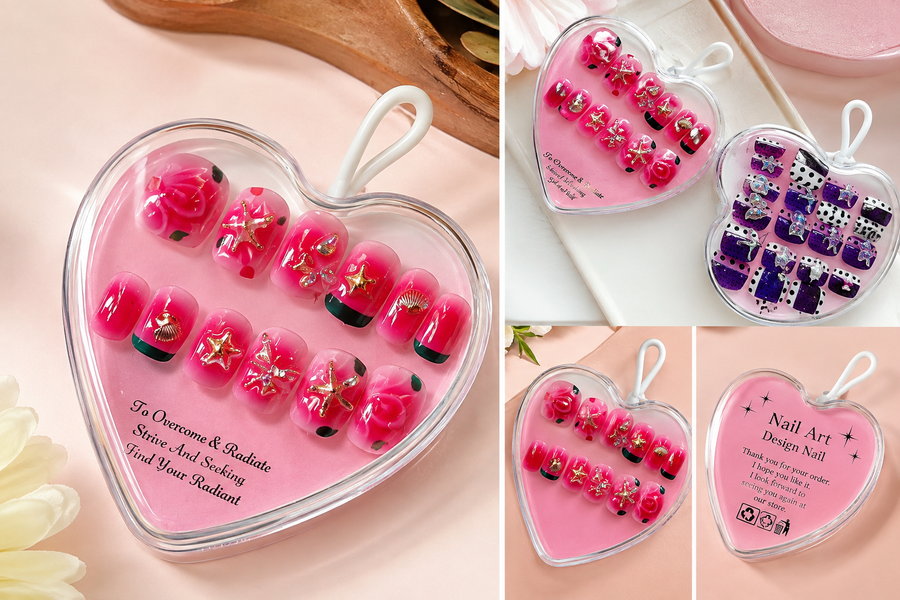 Heart-Shaped Decorative Nail Art Set