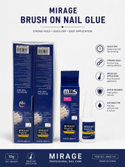 Mirage Professional Brush-On Nail Glue – Max Strength Clear Adhesive