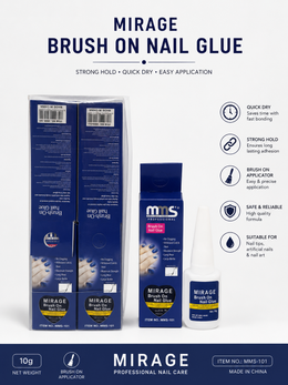 Mirage Professional Brush-On Nail Glue – Max Strength Clear Adhesive
