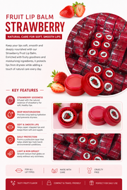 Strawberry Fruit Lip Balm – Deep Moisturizing & Nourishing Lip Care