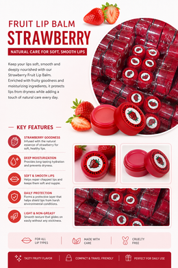 Strawberry Fruit Lip Balm – Deep Moisturizing & Nourishing Lip Care