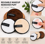 Reusable Makeup Remover Puff – Ultra Soft Facial Cleansing Sponge for Makeup Removal | Washable Powder Puff - pack of 3 Pcs