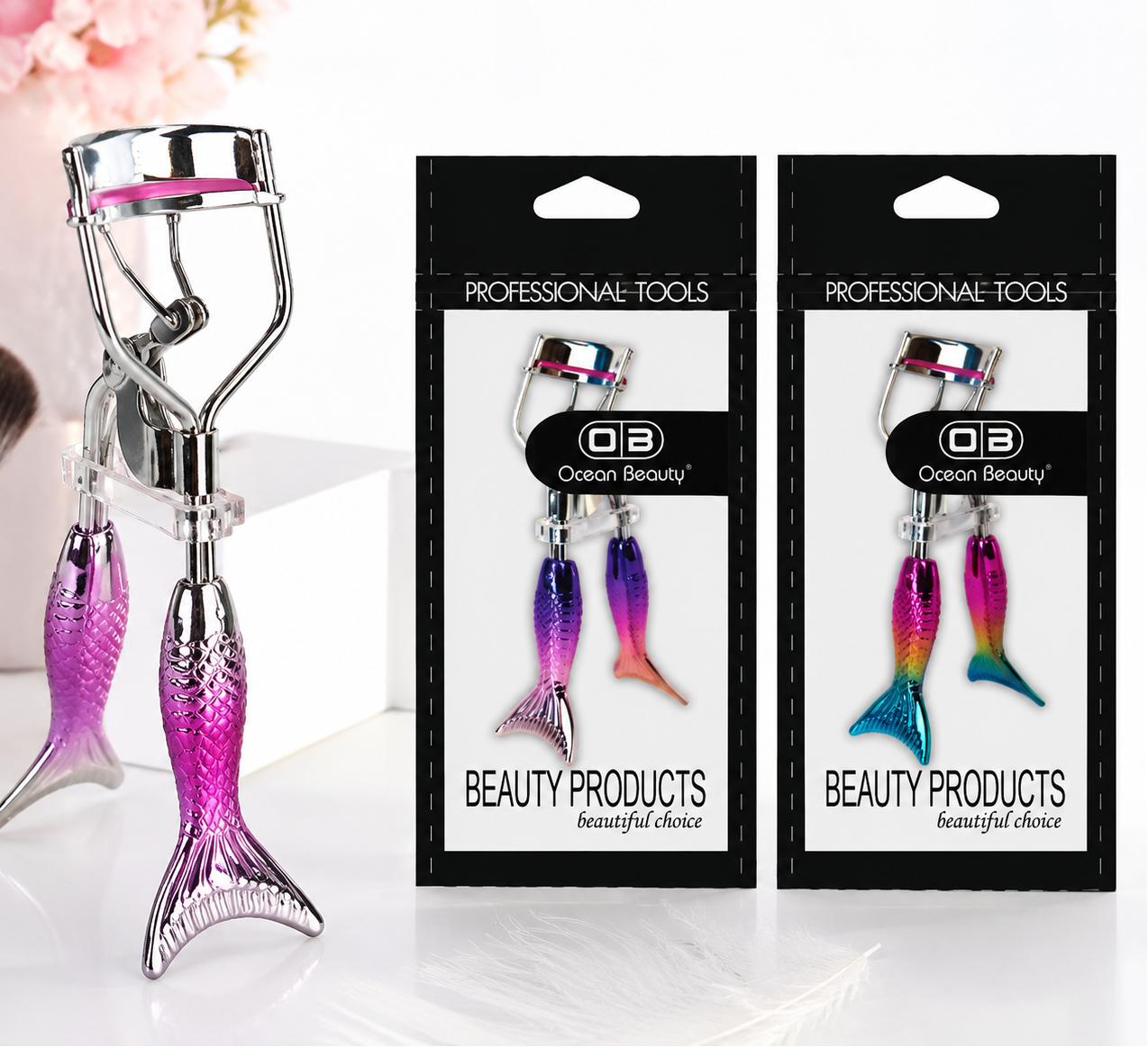 Ocean Beauty Professional Eyelash Curler | Mermaid Handle Lash Curler | Comfortable Grip - pack of 2pcs