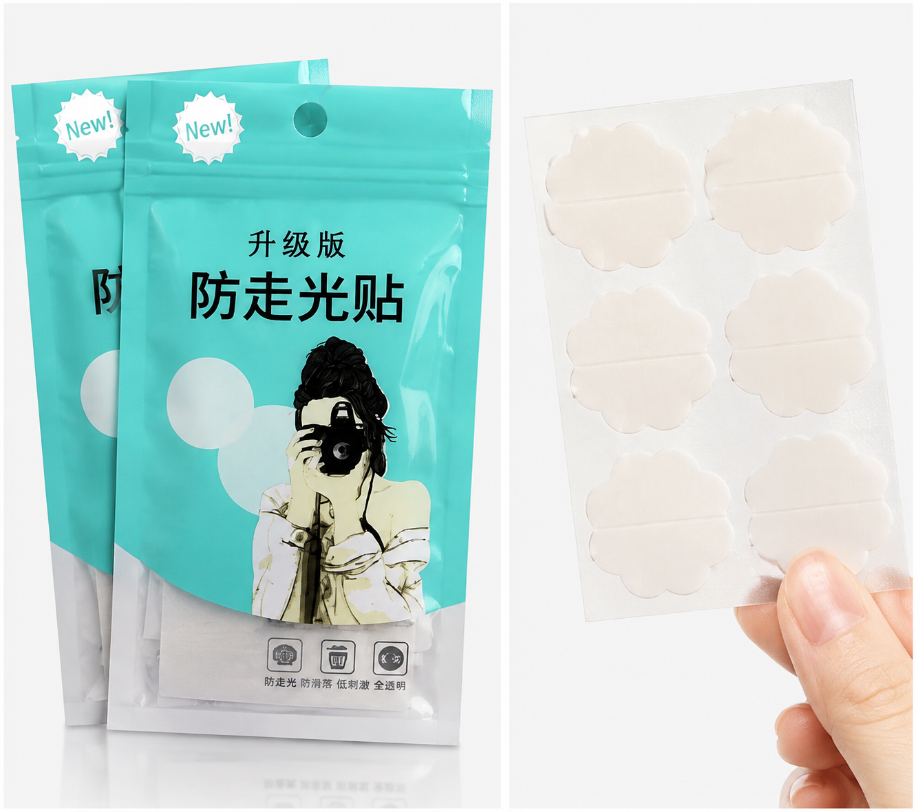 Invisible Anti-Exposure Body Tape | Fashion Double-Sided Clothing Tape | Skin-Friendly Adhesive Strips | 36 Pieces-pack of 2 packet