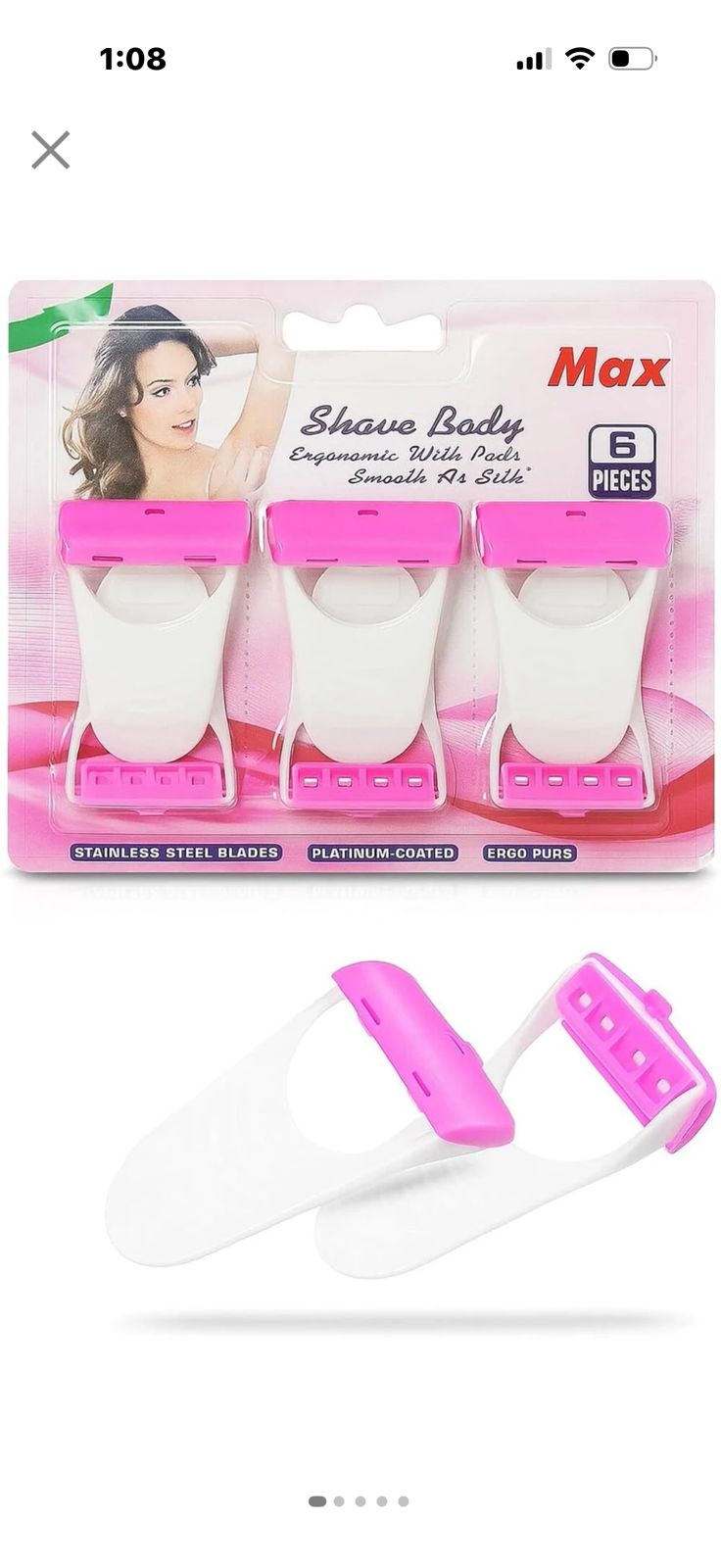Max bikini disposable razors for women - pack of 6 pieces