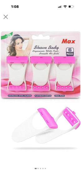 Max bikini disposable razors for women - pack of 6 pieces