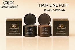 Ocean Beauty Pang Pang Hairline Shadow Puff | Instant Hairline Filling Powder | Hairline Concealer | Black & Brown | Natural Hairline Coverage