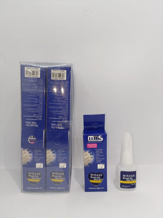 Mirage Professional Brush-On Nail Glue – Max Strength Clear Adhesive