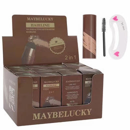 MAYBELUCKY 2-in-1 Hairline Shadow Powder with Brush & Puff | Instant Hairline Touch-Up & Root Cover | Natural Hair Filling Powder - pack of 1 Pcs
