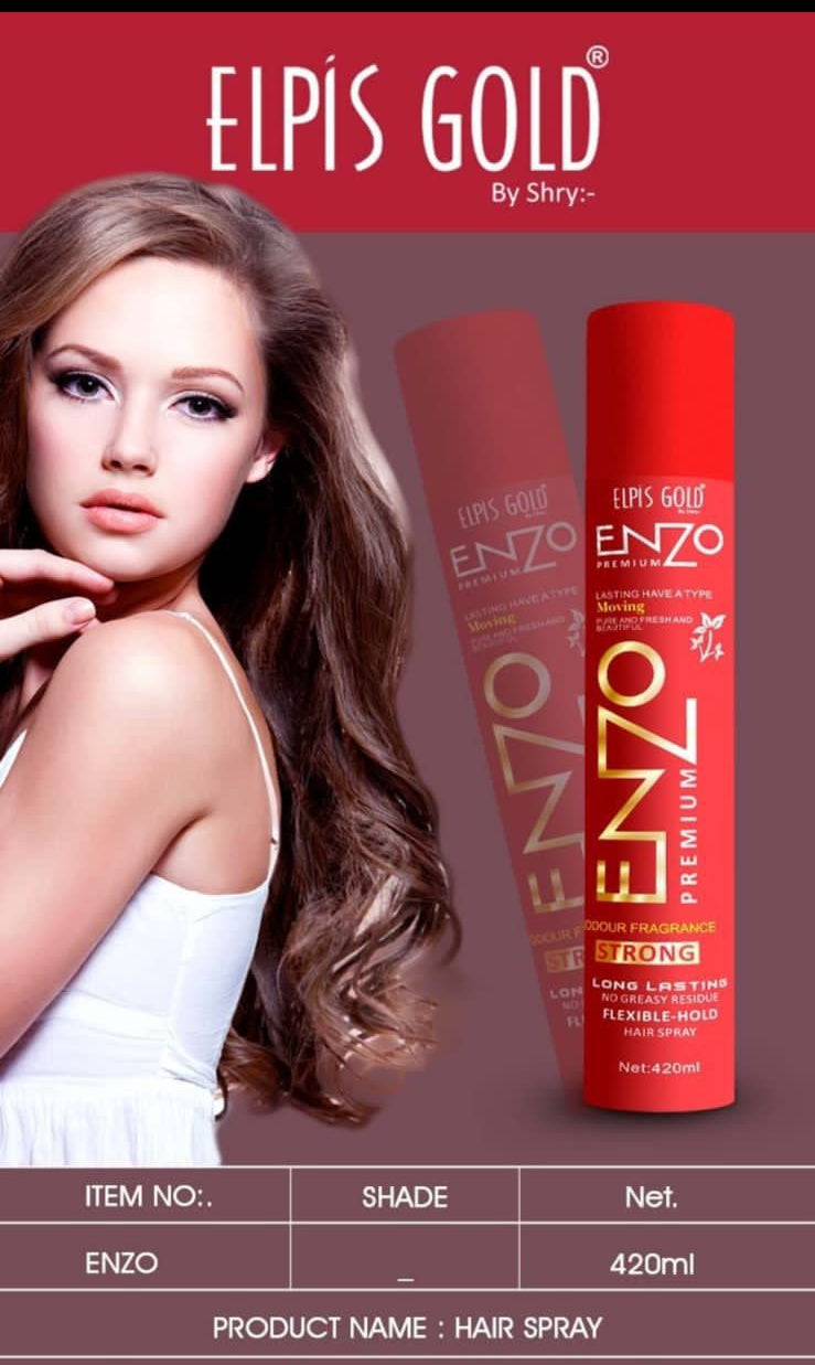 Elpis Gold ENZO Premium Strong Hold Hair Spray | Long Lasting Flexible Hold | No Greasy Residue | 420ml
