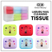 Ocean Beauty Labubu Nail Cleaning Tissue | Portable Nail Wipes | 25 Sheets | Assorted Colors- pack of 12pcs