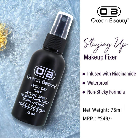 Ocean Beauty Every Day Makeup Fixer Setting Spray | Long-Lasting Makeup Finish Mist | Waterproof | Niacinamide Infused | Non-Sticky Formula | 75ml
