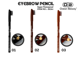 Ocean Beauty Waterproof Eyebrow Pencil with Brush | Natural-Looking Brow Definer | Long-Lasting | Available in 3 Shades (01, 02, 03)