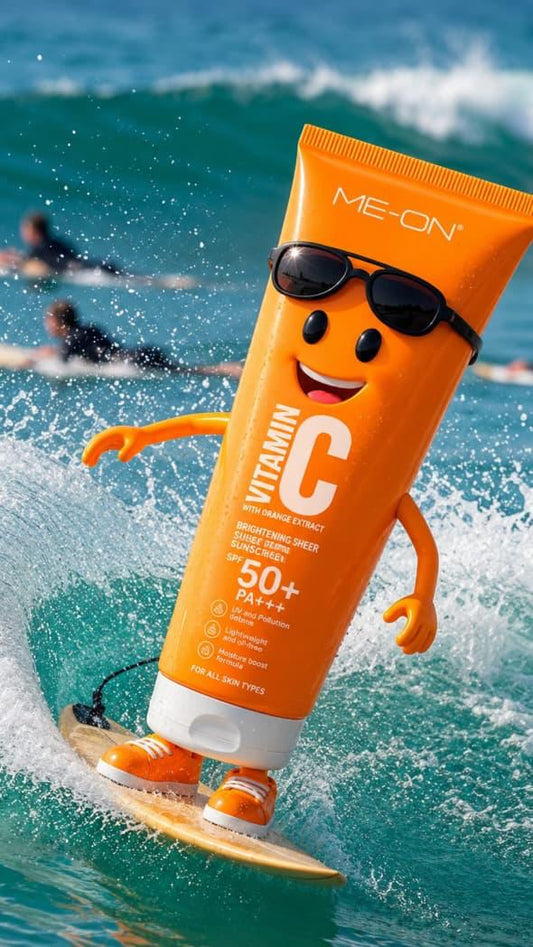 ME-ON Vitamin C Sunscreen SPF 50+ PA+++ | Broad Spectrum UV Protection | Lightweight & Moisturizing | With Orange Extract | For All Skin Types