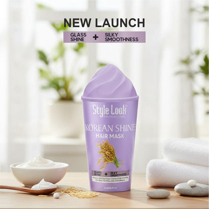 Style Look Professional Korean Shine Hair Mask | Glass Shine & Silky Smoothness | Deep Nourishing Hair Treatment | Sulfate-Free