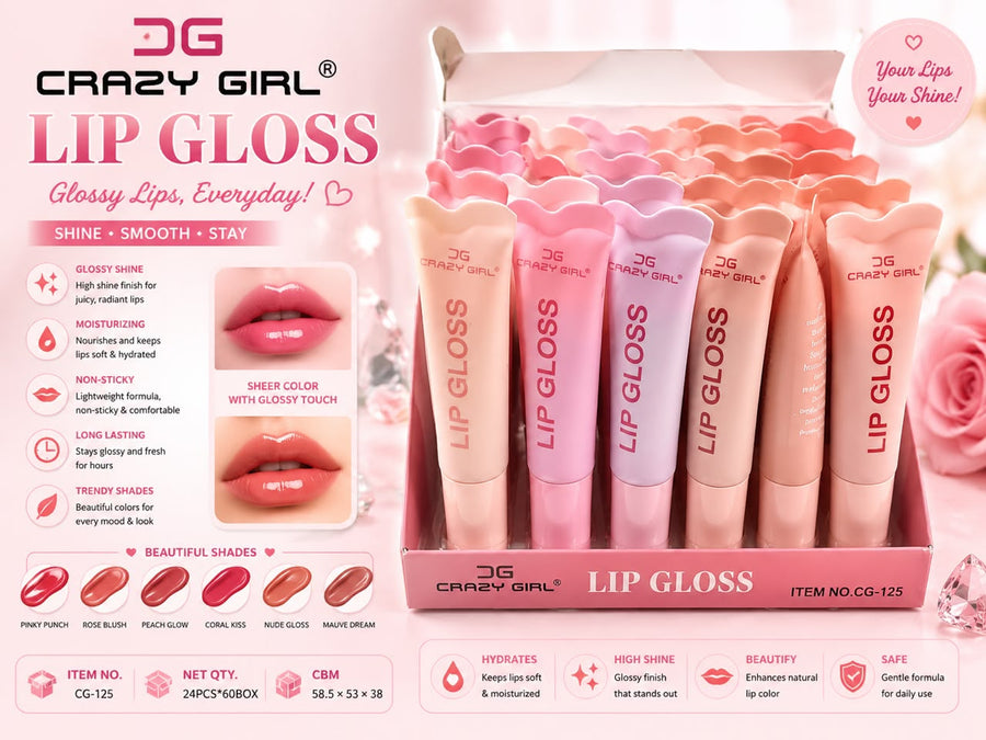 Crazy Girl Lip Gloss | Hydrating High Shine Glossy Lip Gloss | Lightweight & Non-Sticky Formula |