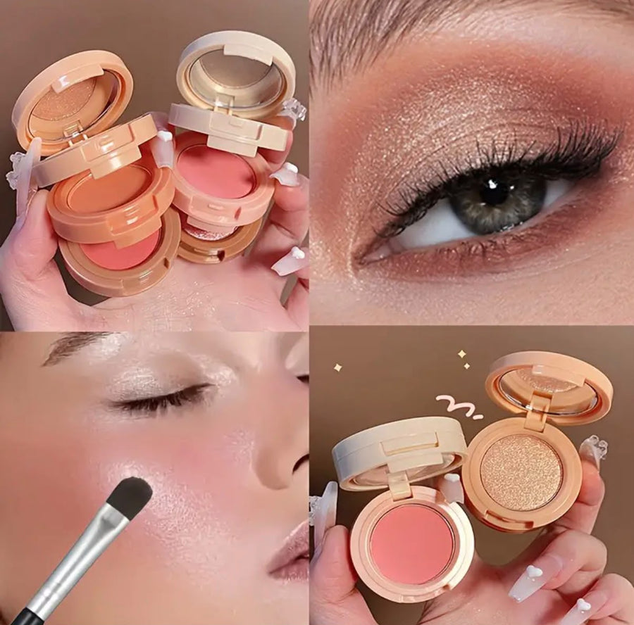 3-in-1 Highlighter, Blusher & Eyeshadow Makeup Compact