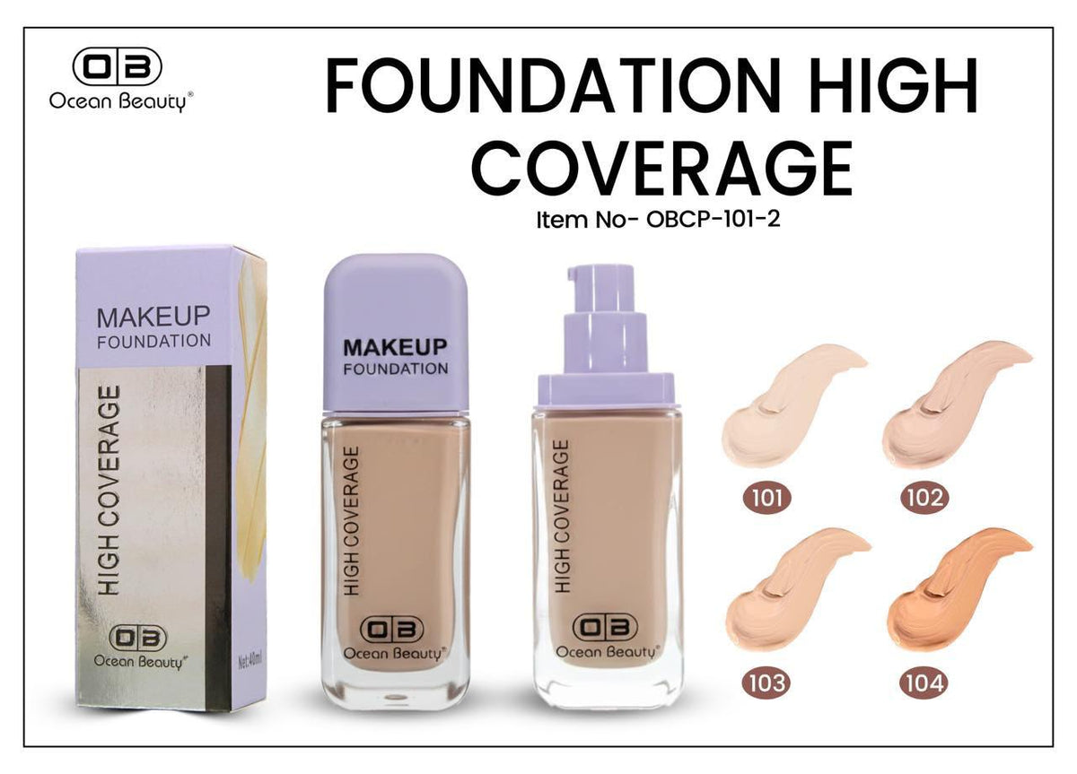 Ocean Beauty High Coverage Makeup Foundation – 101, 102, 103 & 104