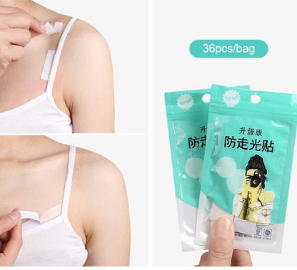 Invisible Anti-Exposure Body Tape | Fashion Double-Sided Clothing Tape | Skin-Friendly Adhesive Strips | 36 Pieces-pack of 2 packet