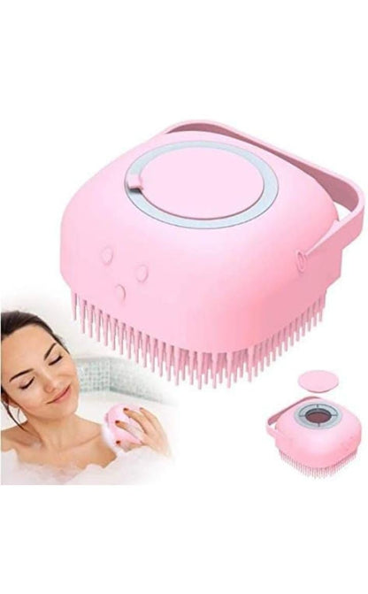 2-in-1 Silicone Bath Body Scrubber with Soap Dispenser | Soft Exfoliating Massage Brush for Shower & Bath - pack of 2 bath brush