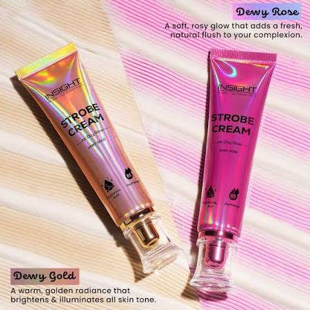 Insight Strobe Cream | Illuminating Makeup Base & Highlighter | Instant Glow Primer | Dewy Gold / Dewy Rose.