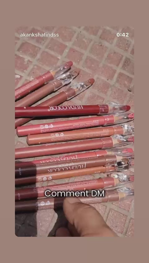 Huda Color Waterproof Lip Liner Pencil – Long Lasting, Smooth Matte Finish- 1pkt pack of 12pcs