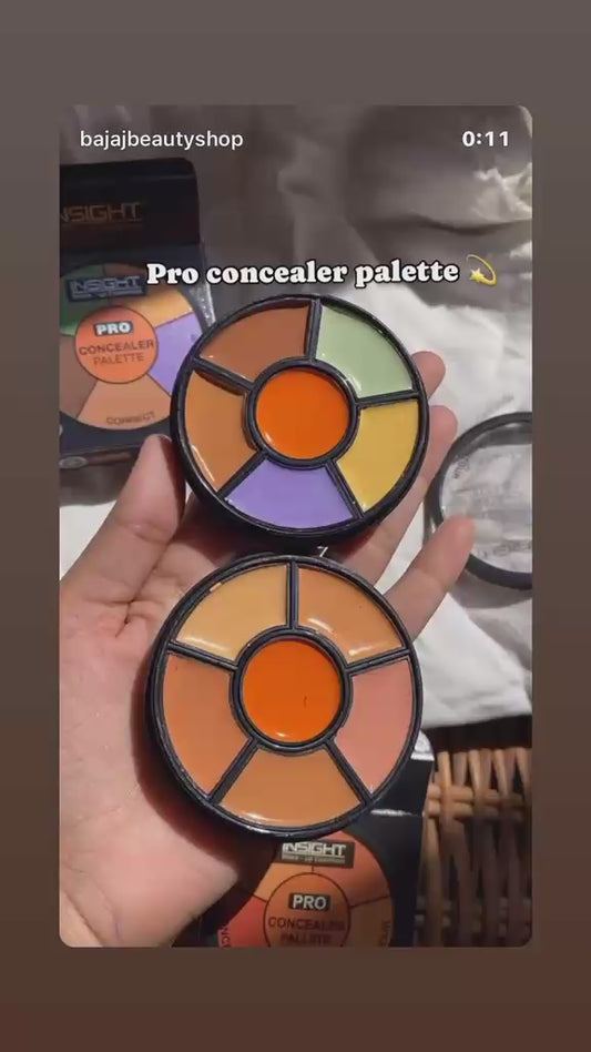 Insight Pro Concealer Palette | Color Corrector & Contour Palette | Full Coverage Cream Concealer | Multi-Shade Makeup Palette